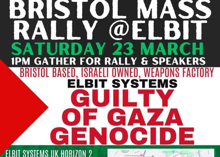 Elbit poster Bristol protest