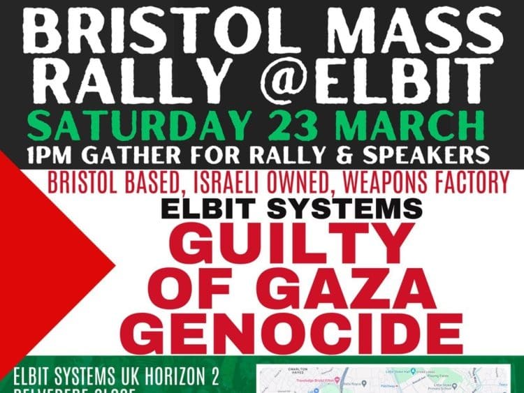 Elbit poster Bristol protest