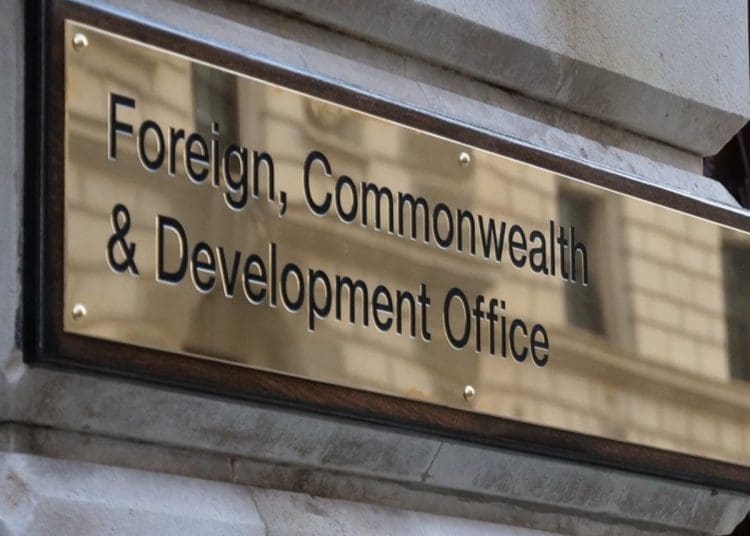FCDO name plate FCDO merger aid budget foreign office