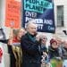 Jenny Jones protesting Drax outside whitehall
