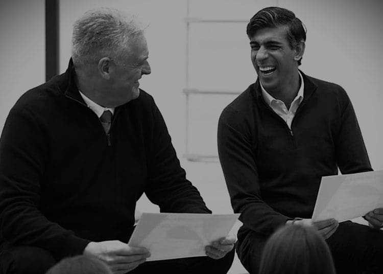 Lee Anderson Rishi Sunak laughing Peace and Justice Project
