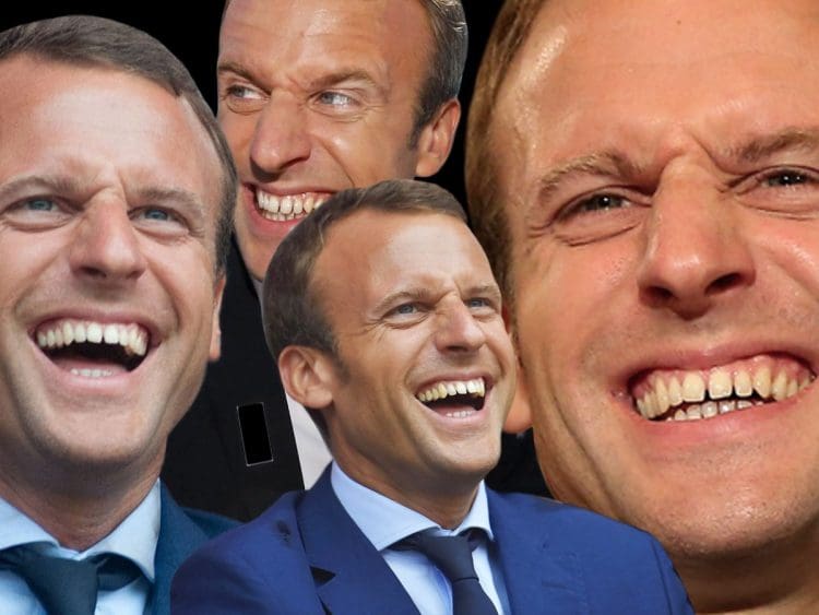 Macron various pictures of him laughing La Provence