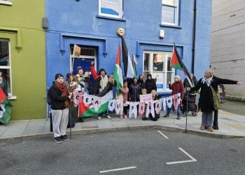 The chair of the Conservative Friends of Israel has faced protests over his support for genocide