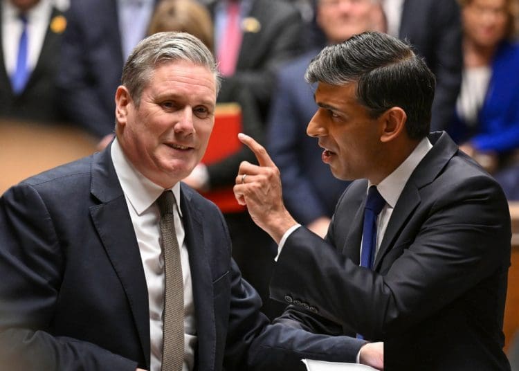 Keir Starmer and Rishi Sunak in parliament general election food