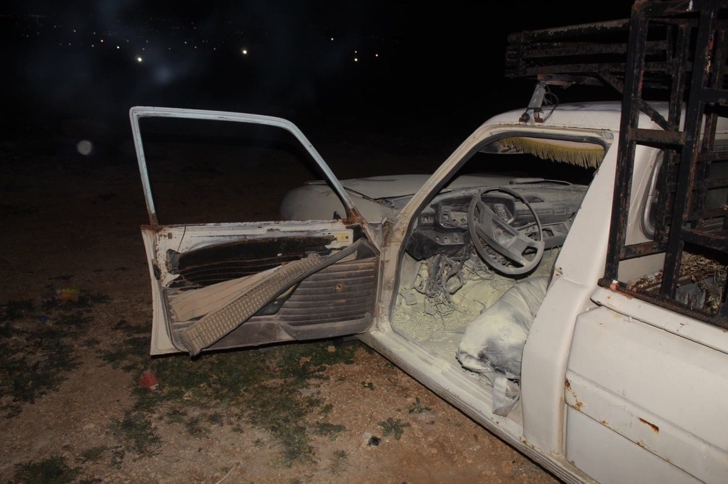 A burned out car