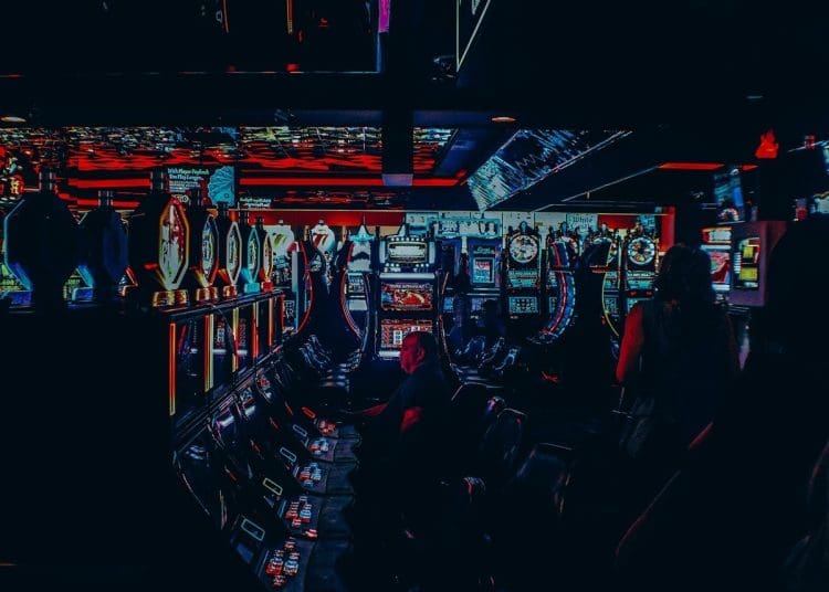 slot games a casino darkened