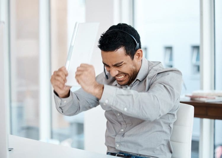 Angry office worker minimum wage