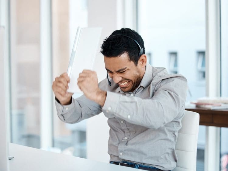 Angry office worker minimum wage