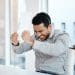 Angry office worker minimum wage