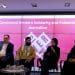 Panelists speak at the Give Over event in London on "Conditional Western Solidarity and Palestinian Journalism".