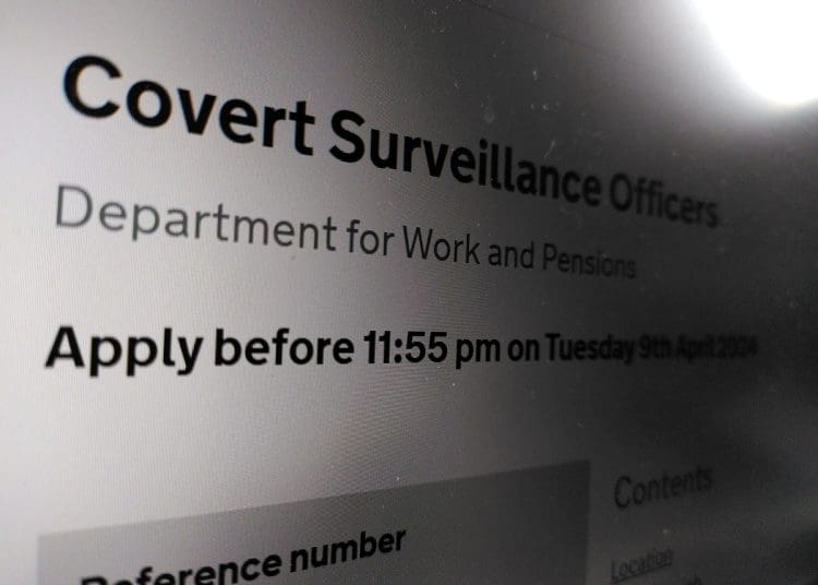 Listing for the DWP's new "covert surveillance officer" roles benefits