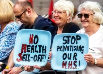 NHS privatisation protest against big US pharma