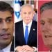 Rishi Sunak, Benjamin Netanyahu, and Keir Starmer Israel Iran