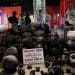 protest at the science museum over the energy revolution gallery
