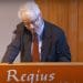 Simon Wessely speaking on a podium ME inquiry