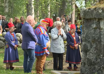 Sami Indigenous community gathered at a memorial event.