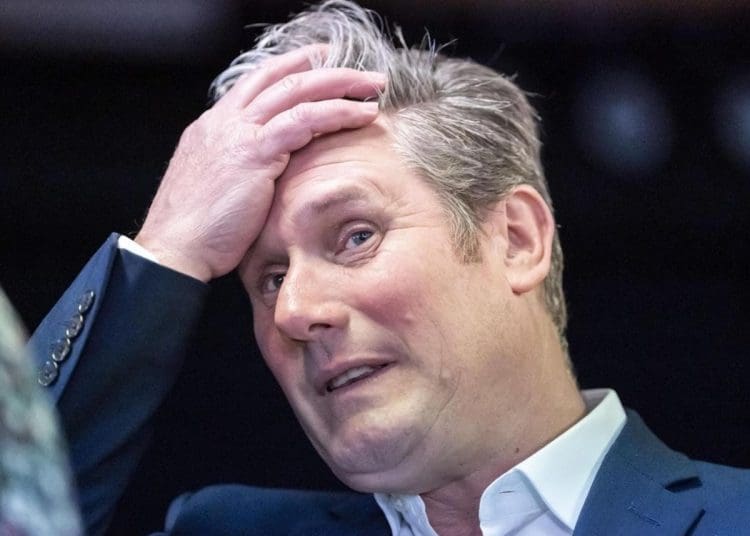 Starmer looking shocked Labour conference