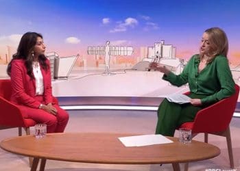 Suella Braverman and Laura Kuenssberg BBC