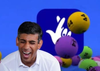 Rishi Sunak laughing National Lottery