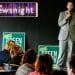 Green Deputy Zack Polanski and the BBC Newsnight logo general election