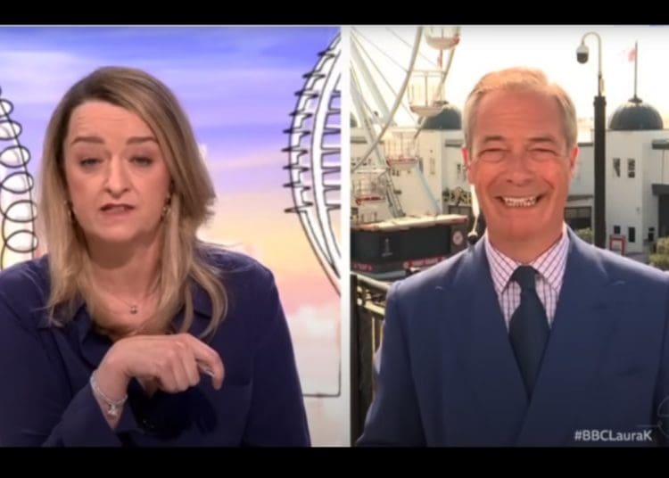 Laura Kuenssberg and Nigel Farage BBC