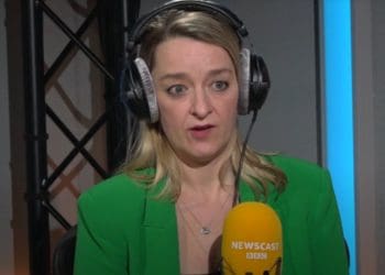 Laura Kuenssberg looking confused Sunak D-Day