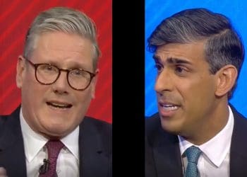 Starmer and Sunak at the Sky News leader's special Labour general election