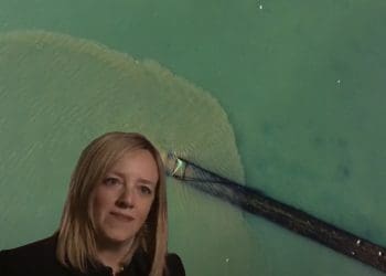 Pennon Group CEO Susan Davy and sewage from a pipe polluting the ocean South West Water