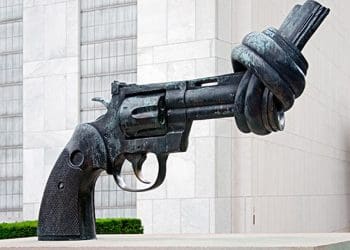 Twisted gun sculpture D-Day
