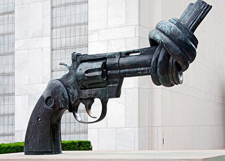 Twisted gun sculpture D-Day