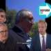Reform canvasser with the subtitles that read: F****** just shoot them. Nigel Farage, Rishi Sunak, and Keir Starmer in front, alongside the Reform Party logo Clacton