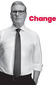 The Labour Manifesto which features a greyscale Keir Starmer on the front page next to the word 'change'