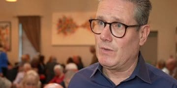 Keir Starmer speaking to Sky News on immigration in 2024