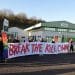 protest outside L3Harris factory Brighton Israel
