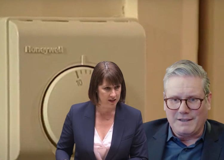 Thermostat turned down. Rachel Reeves and Keir Starmer winter fuel payment Labour