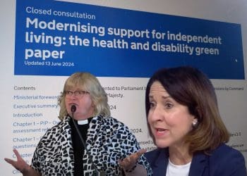 DWP PIP consultation webpage showing it closed, with Lord's spokesperson Maeve Sherlock and DWP boss Liz Kendall Labour