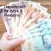 DWP logo. A hand holding multiple pound notes PIP
