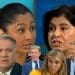 Zarah Sultana and Sayeeda Warsi in the background. Ed Balls , Andrew Pierce, Kate Garraway, and Ben Bradshaw in the foreground GMB