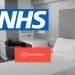 Bed in a mental health ward. NHS and EveryDoctor logos NHS privatisation