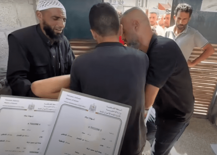 Palestine, as a father returns from registering his twins birth to finding them dead Israel