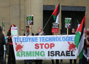 Demonstration at court in support of Teledyne 4 in Bradford
