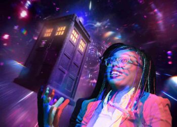 Kemi Badenoch and Doctor Who Tardis Tennant