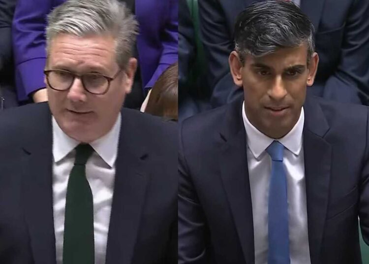 Starmer and Sunak at PMQs