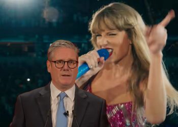 Taylor Swift and Keir Starmer. Starmer meets Swift