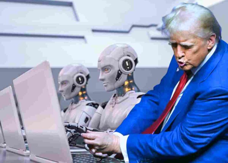 Trump bots election Harris
