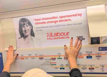 Labour adverts London Underground Rachel Reeves climate