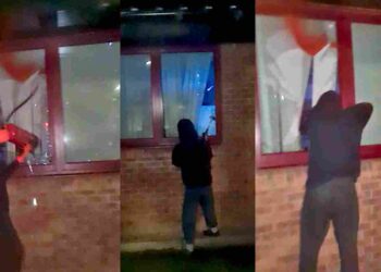 Activists left a message for an Israel-supplying company in Glasgow