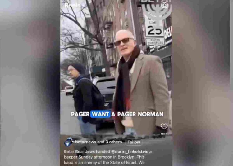 Norman Finkelstein was harassed and threatened in the street by Zionist thugs