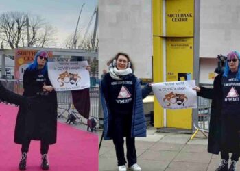 ‘SILENCE=DEATH’: Long COVID-suffering performers protest outside BAFTAs
