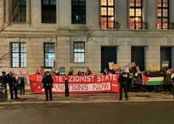Zionist lobby tried to stop a book launch so people came out to protest